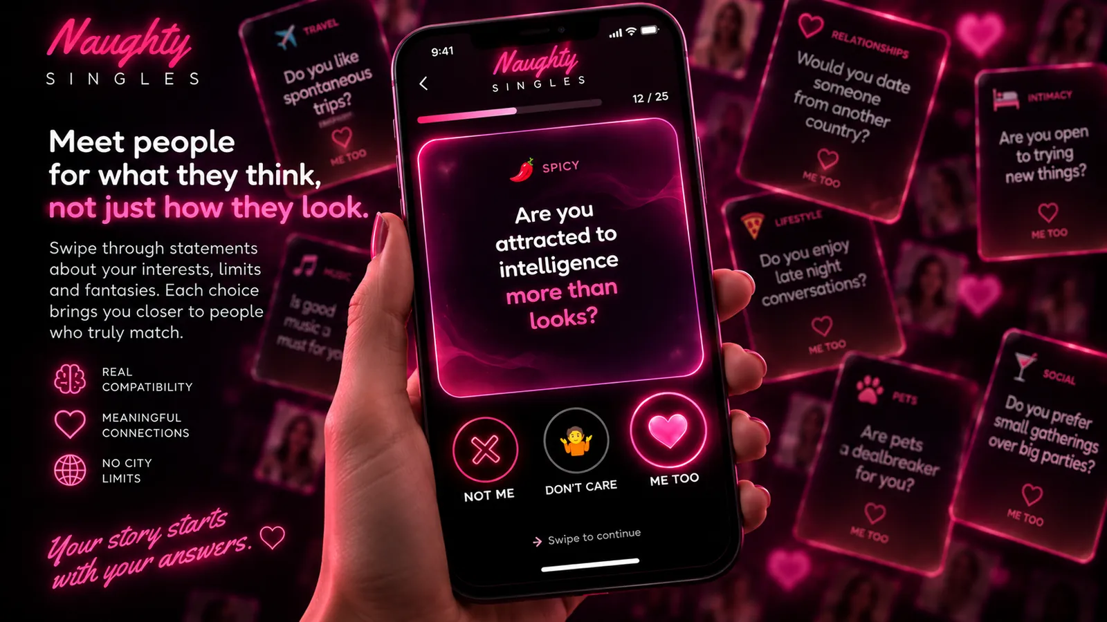 Dating app where you answer prompts to find compatible people