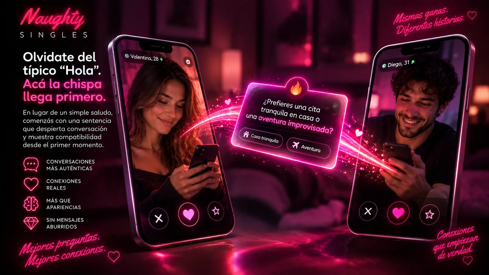 Primera conversación basada en compatibilidad en lugar del típico hola